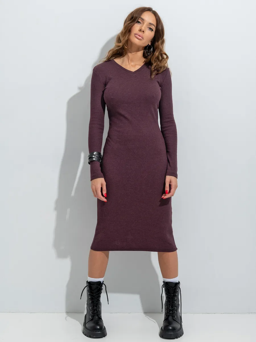 Платье лапша облегающее офисное осень