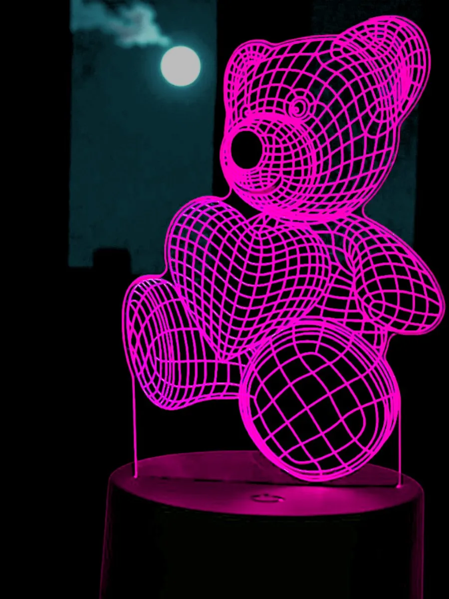 Ночник Мишка с сердцем Я люблю тебя подарок любимой