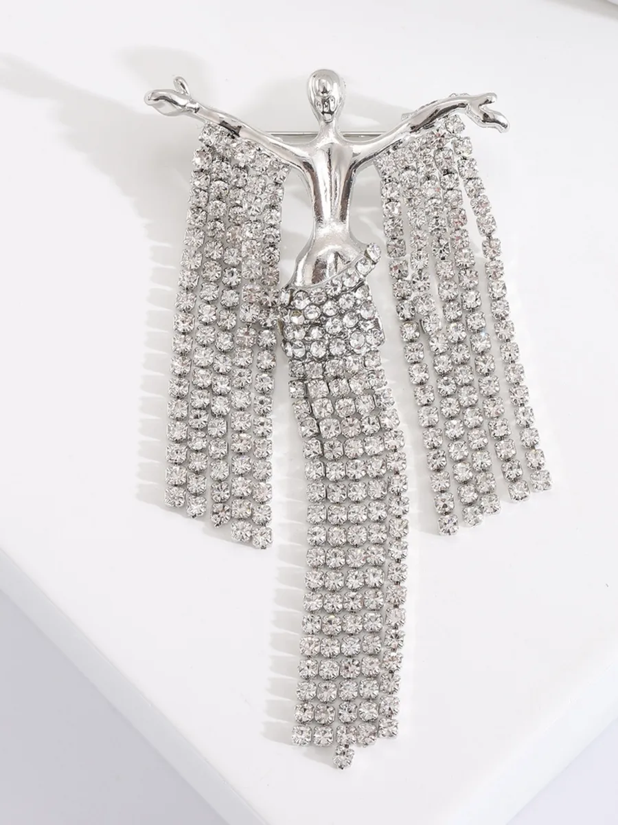 Брошь Дева со стразами