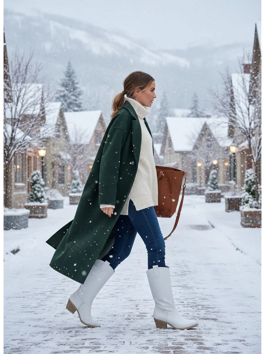 Сапоги казаки из натуральной кожи зимние