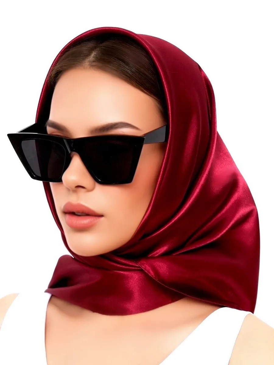 Шелковый платок на голову и шею