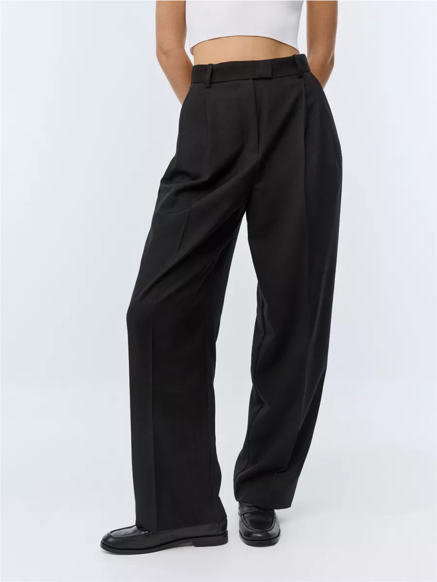 Брюки костюмные со стрелками с высокой посадкой