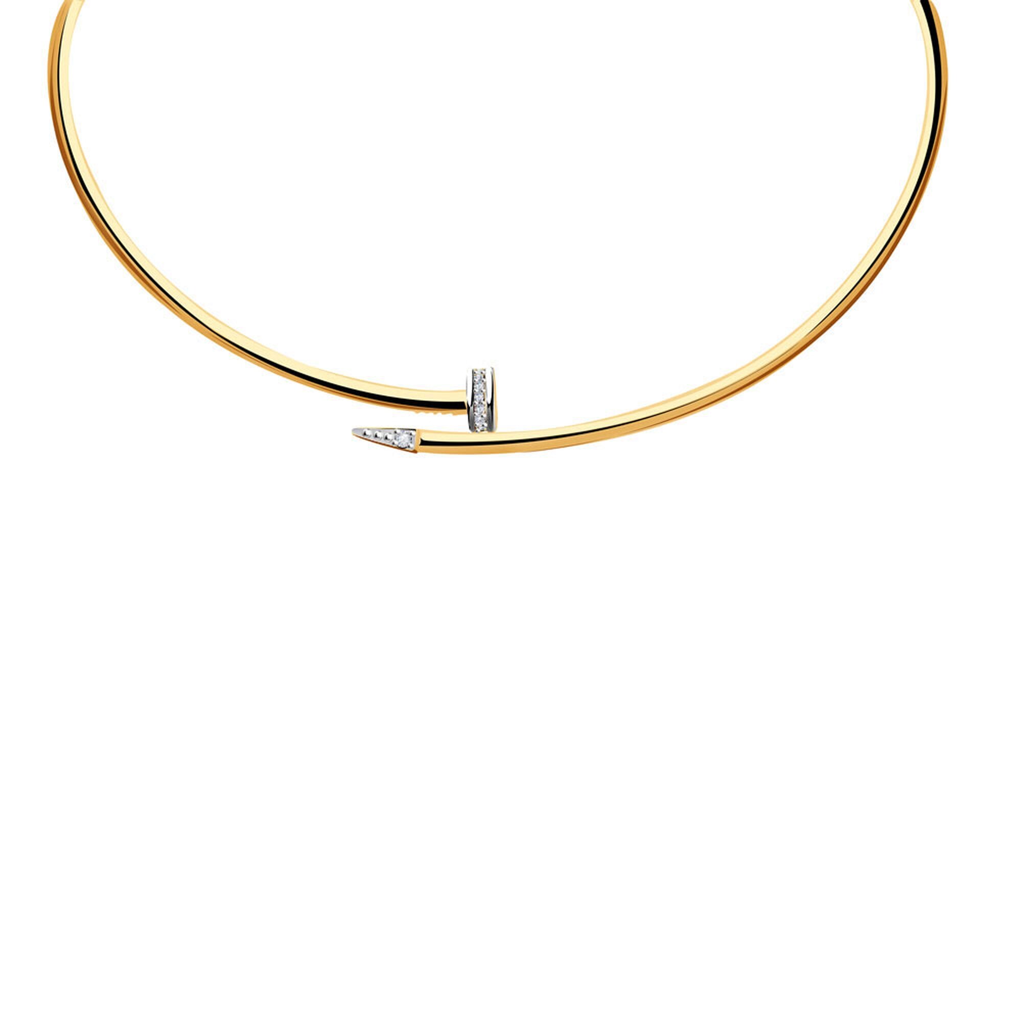 Колье Diamant online, красное золото, 585 проба, родирование, фианит