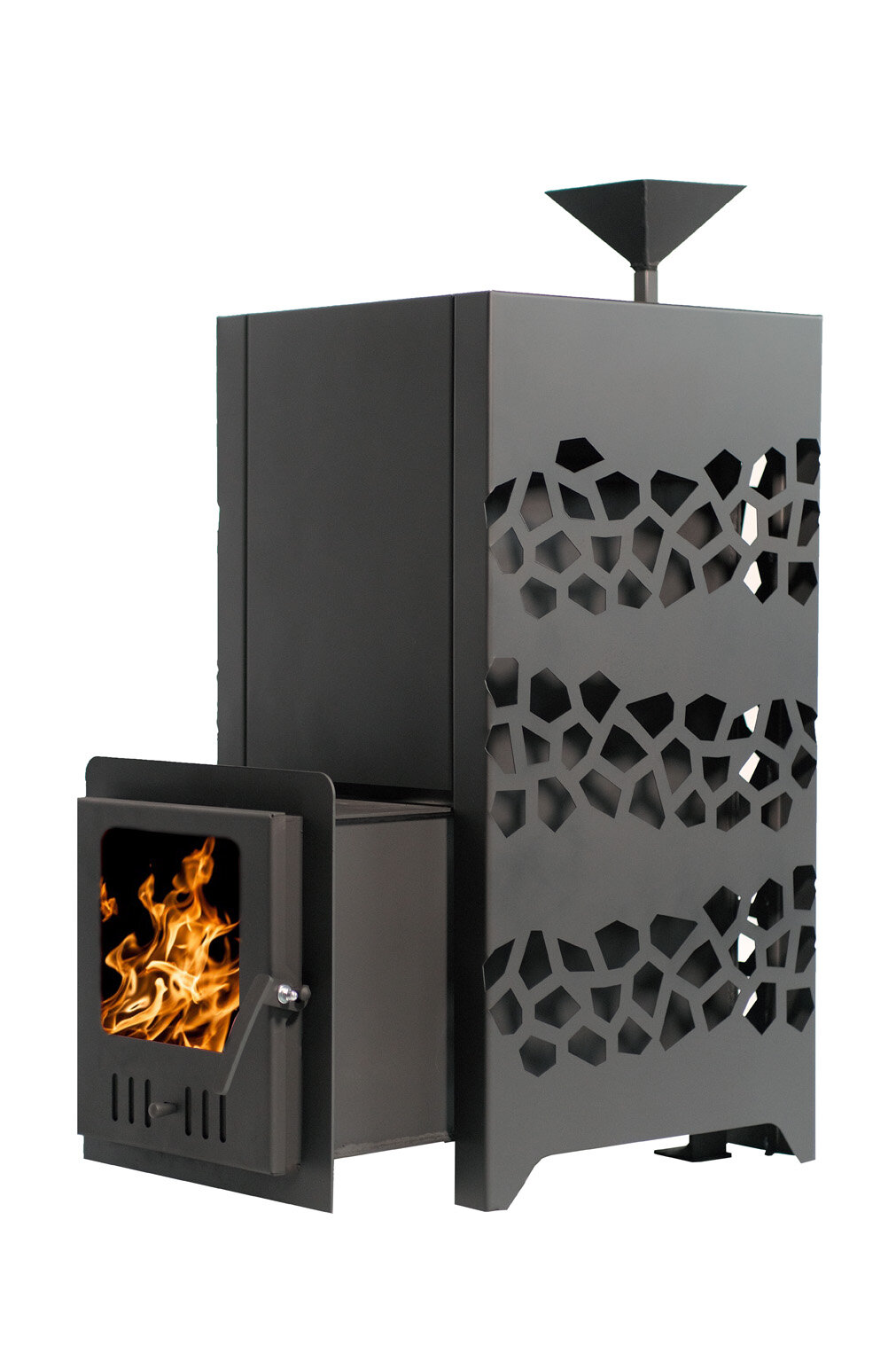 Стальная банная печь на дровах НМК Камчатка 15 к Вт