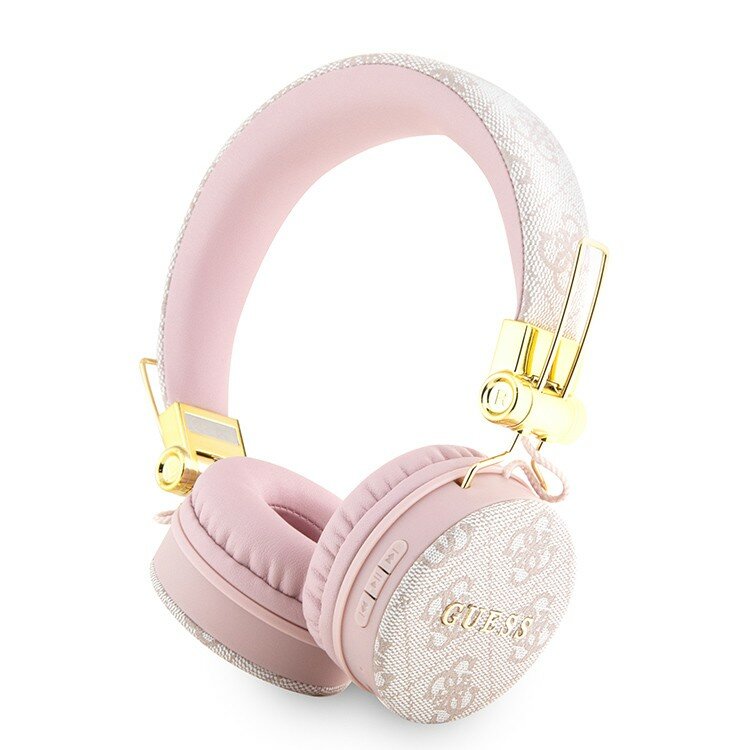 Guess наушники беспроводные накладные Bluetooth Headphones Round PU 4 G Metal Logo Pink