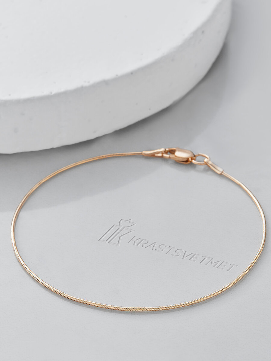 Браслет-цепочка Krastsvetmet, желтое золото, 585 проба