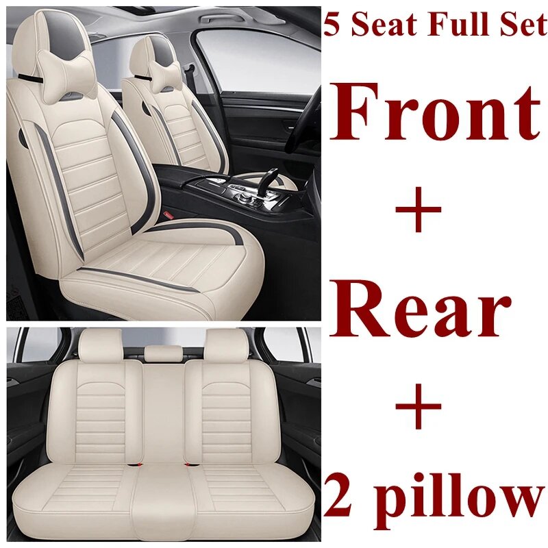 Полный комплект чехлов на сиденья автомобиля для Nissan Juke X- Trail Leaf Qashqai J10 J11 Tiida T32 Navara D22 Np300 Versa Dualis Kicks Livina Murano, white gray comfort