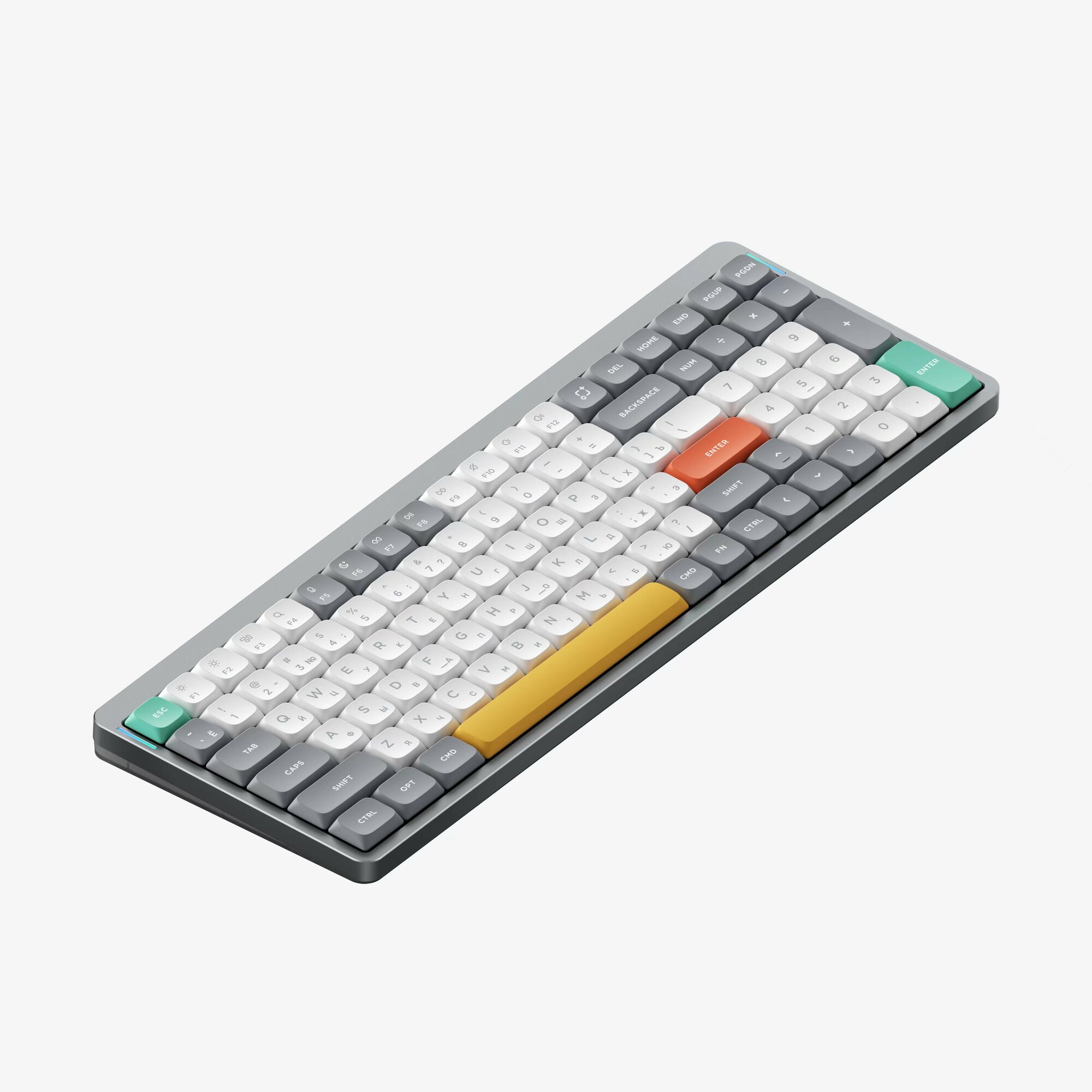 Беспроводная механическая клавиатура QMK Nuphy AI R96v2 Lunar Gray, RGB, Hot Swap, Brown Switch