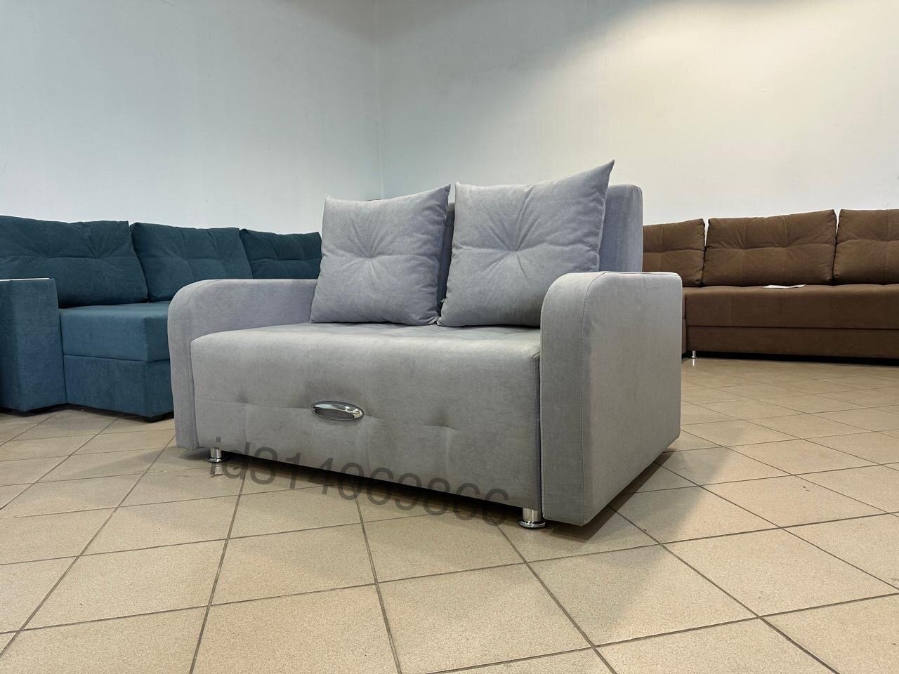 Диван-кровать Малютка светло серый раскладной прямой мини диван