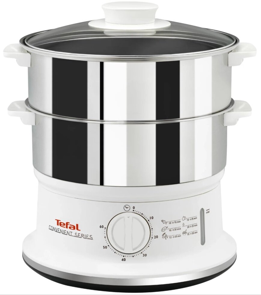 Пароварка Tefal V C1451, белый/серебряный