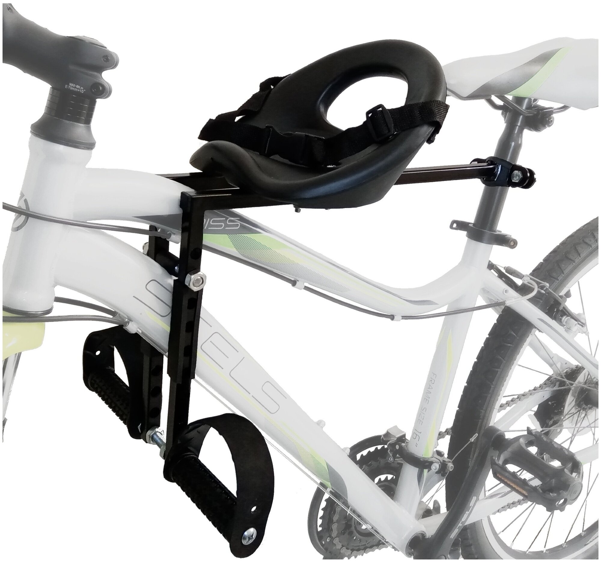 Переднее велокресло для детей спапой крепыш