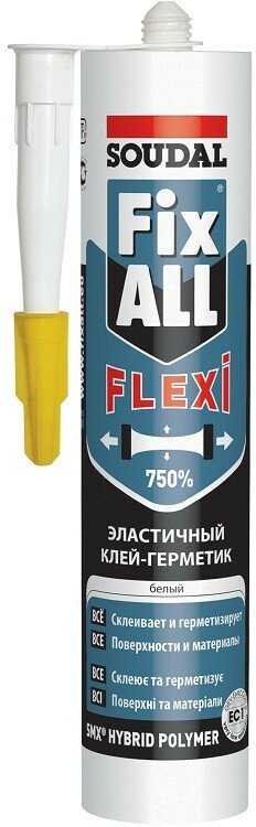  Soudal Клей-герметик постоянно эластичный FIX ALL FLEXI белый 290 мл
