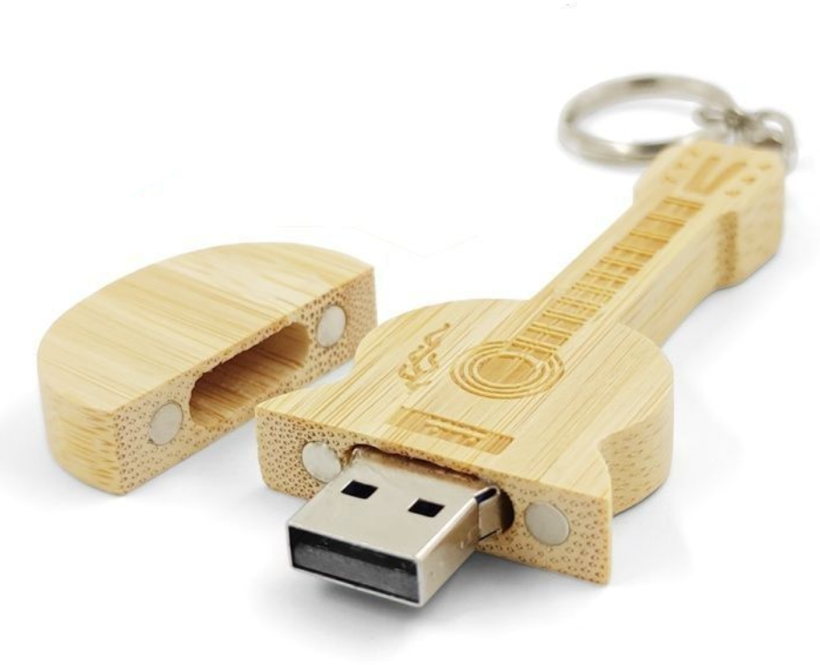 Флешка Гитара 64 GB 2.0 Брелок Bamboo Wood