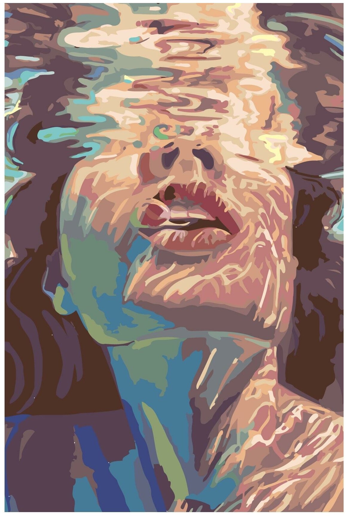 Под водой Раскраска картина по номерам на холсте