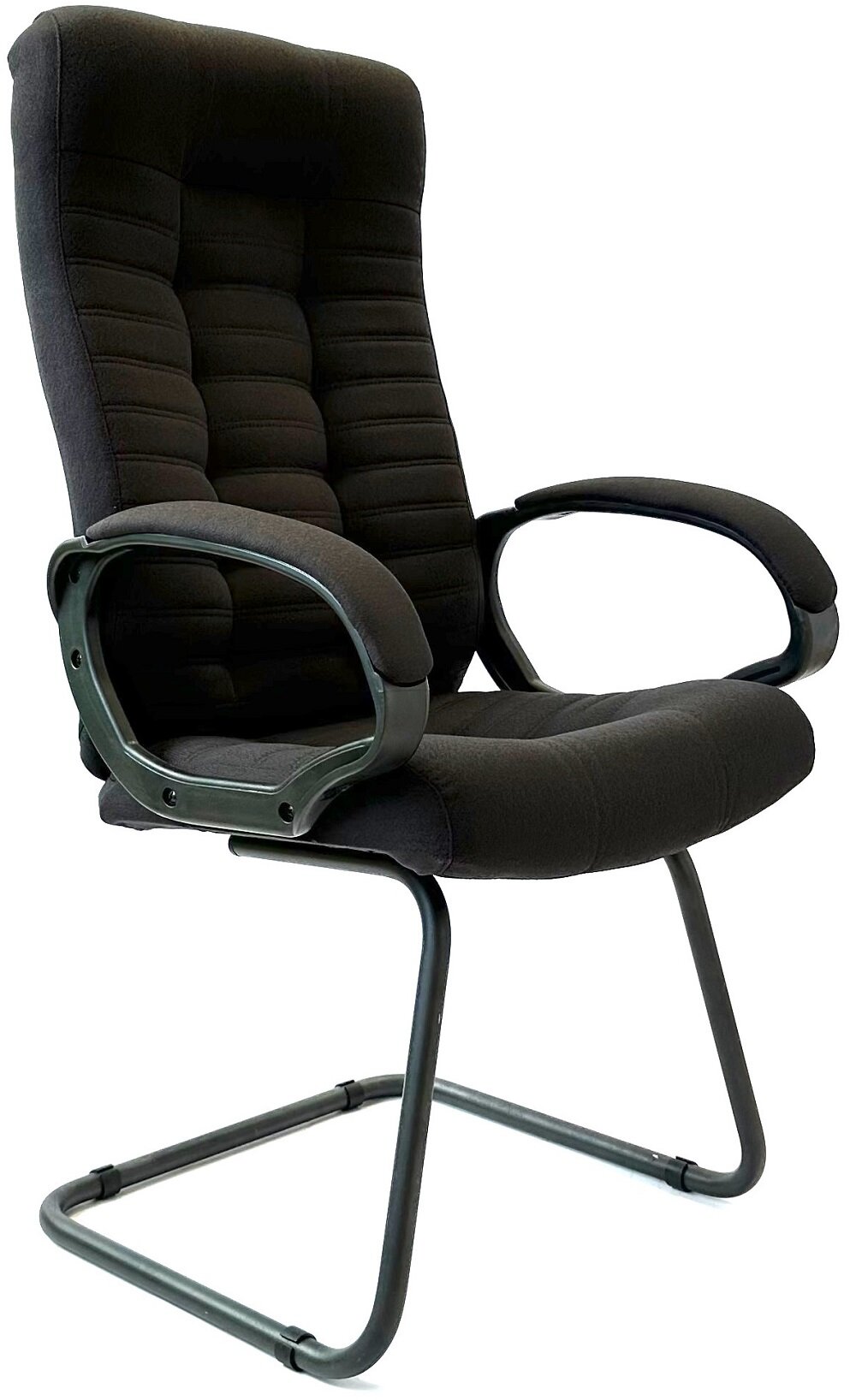 Компьютерное кресло без колесиков Styl Chairs Атлант Ультра Софт, обивка ткань, цвет чёрный