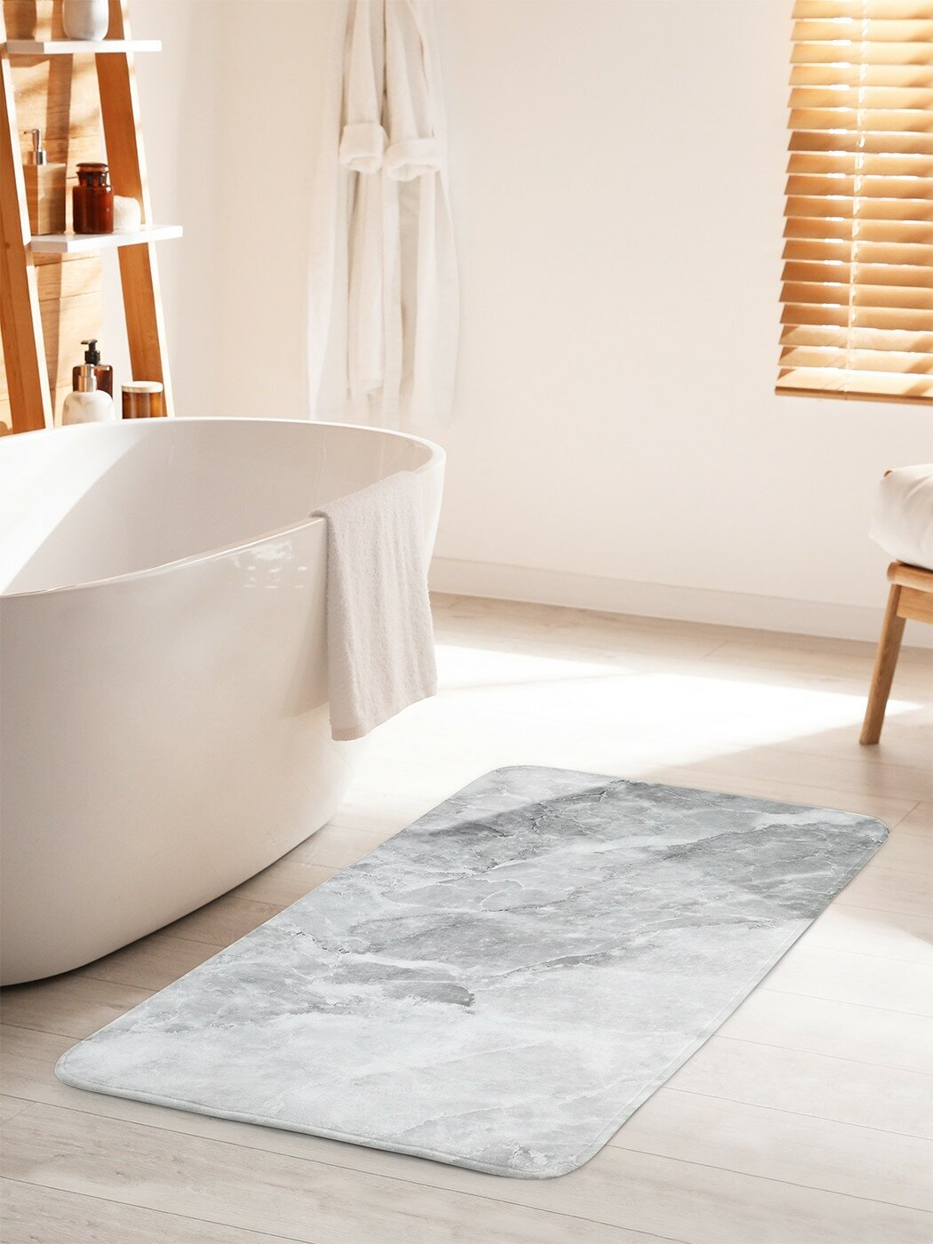 Коврик для ванной комнаты и туалета противоскользящий Мраморный узор 60х100 см, Joy Arty