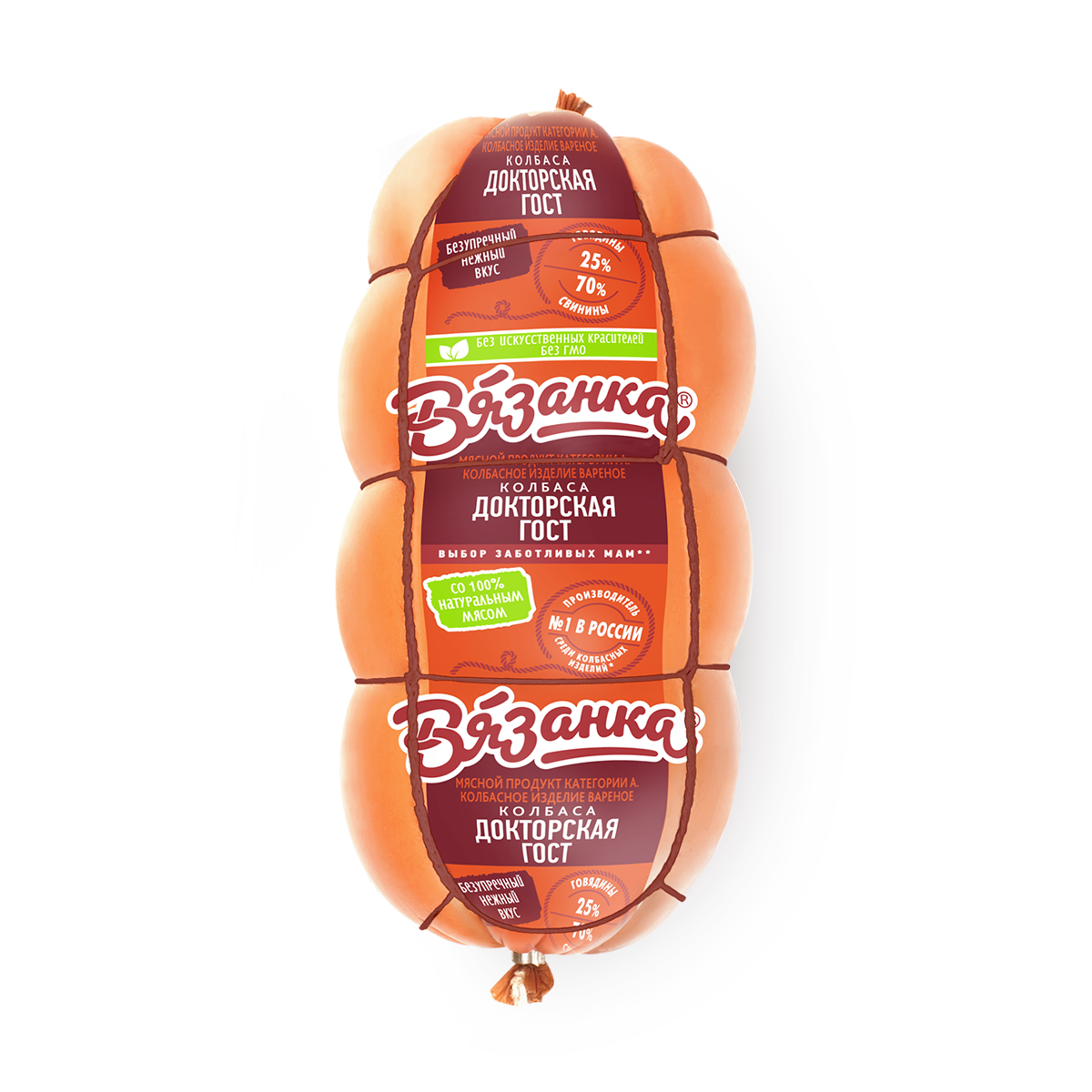 Вареная колбаса Вязанка Докторская, свинина/говядина, 400 г