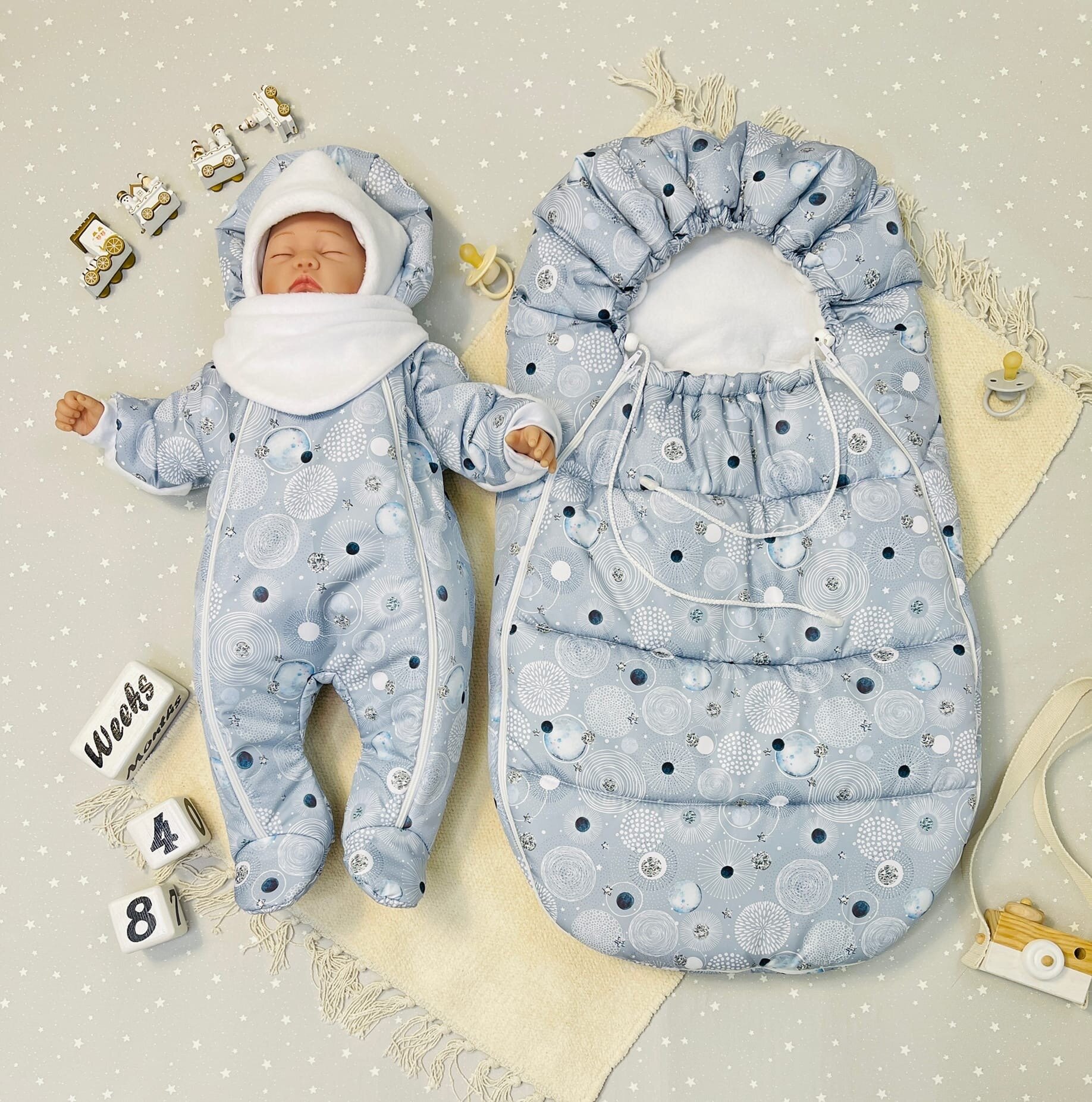 Конверт AL Meretskaya Канада, для новорожденных, холлофайбер, размер 0-6 мес, зима