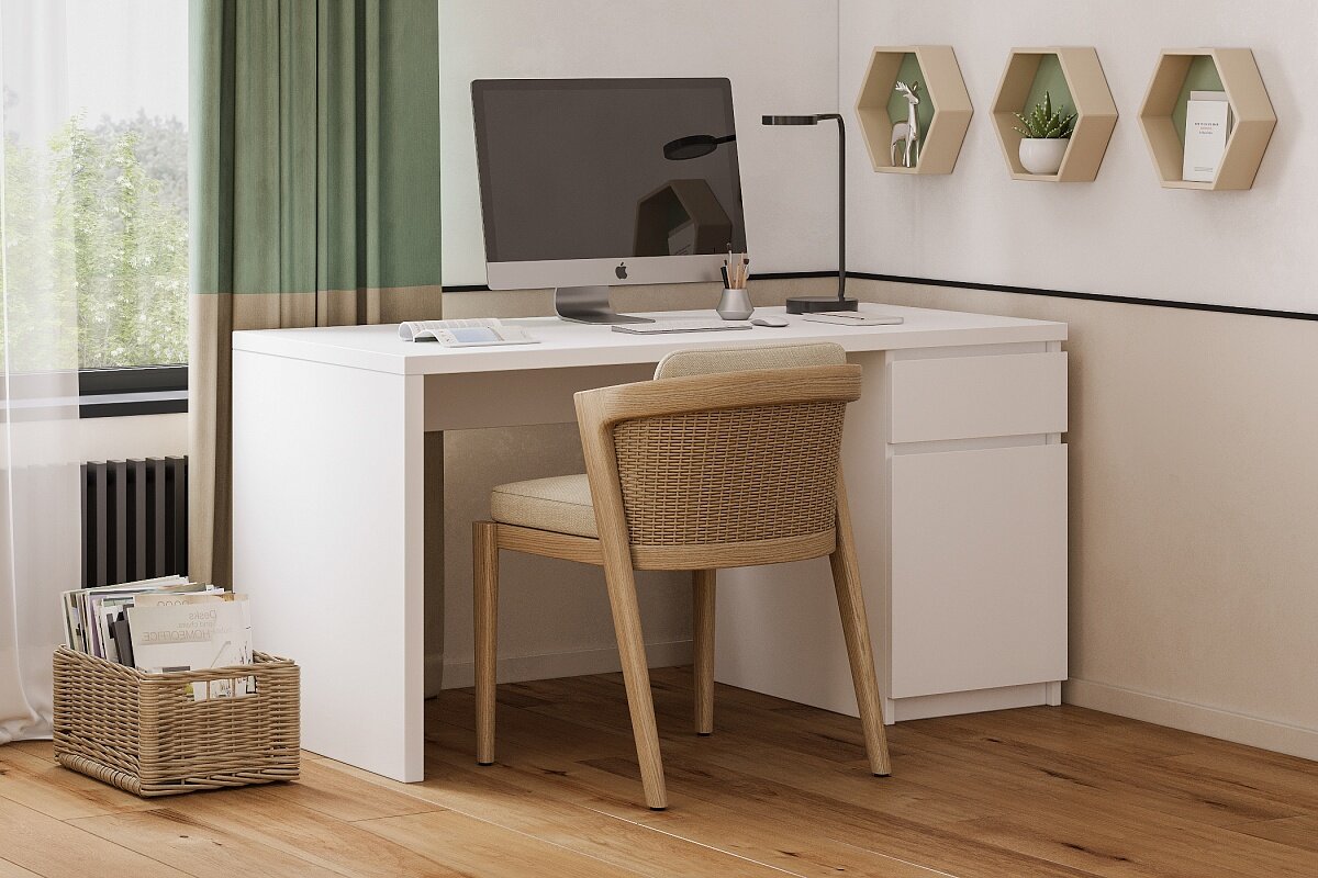 Письменный стол Мебель Лэнд24 Мальм Белый 140x65x73