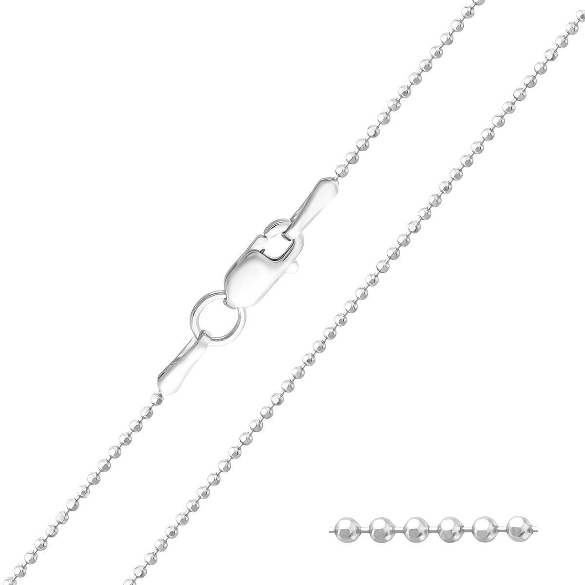 Браслет-цепочка Юверос, белое золото, 585 проба