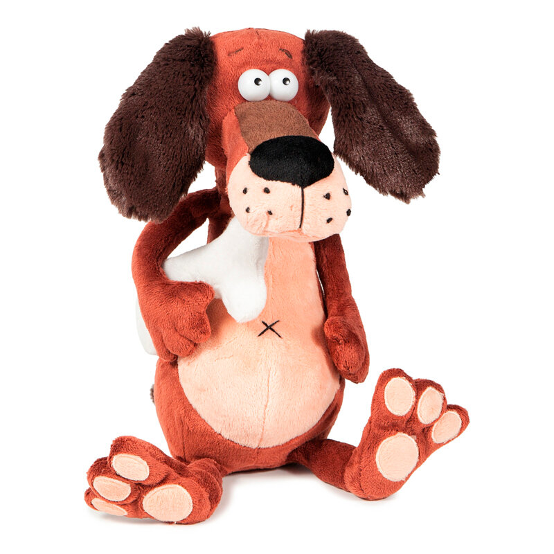 Мягкая игрушка Maxitoys Ду Rашки, пес с косточкой, 25 см