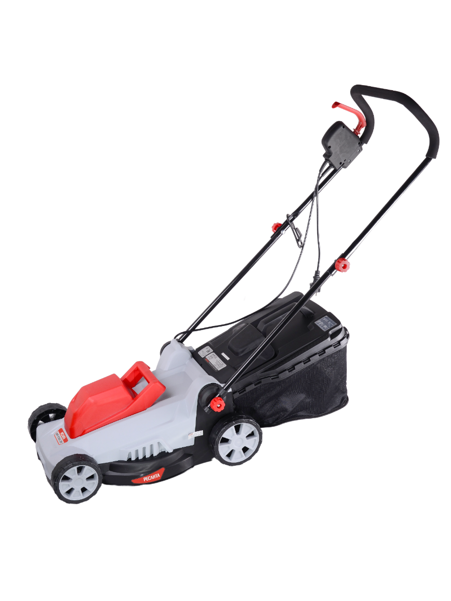 Газонокосилка электрическая Ресанта КР-1500 ЭТ, 1500 Вт, травосборник ткань