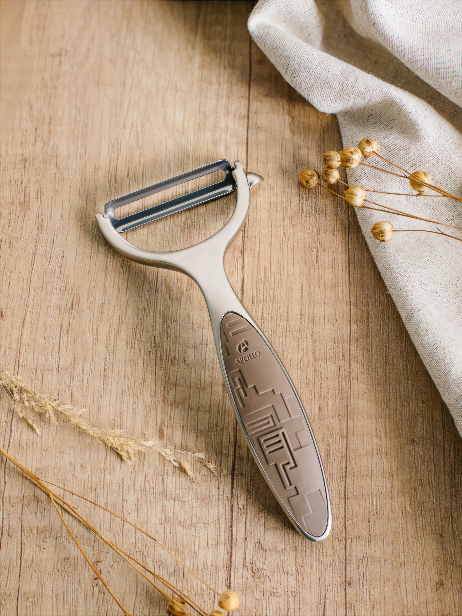 Овощечистка Apollo Da Vinci, для овощей и фруктов, сталь, нескользящая рукоятка