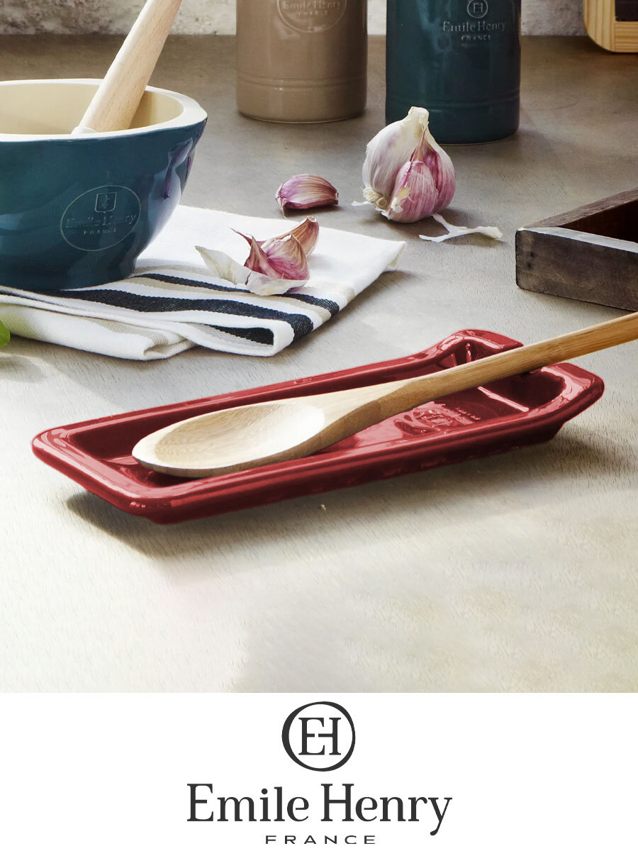 Подставка под ложку Emile Henry, цвет гранат, керамическая, 22.5х10 см