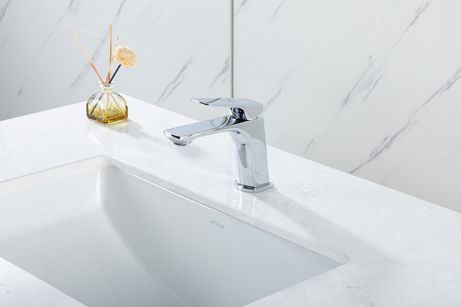 Смеситель для раковины (умывальника) FRAP F1087 хром, латунь, фиксированный излив, управление рычажное