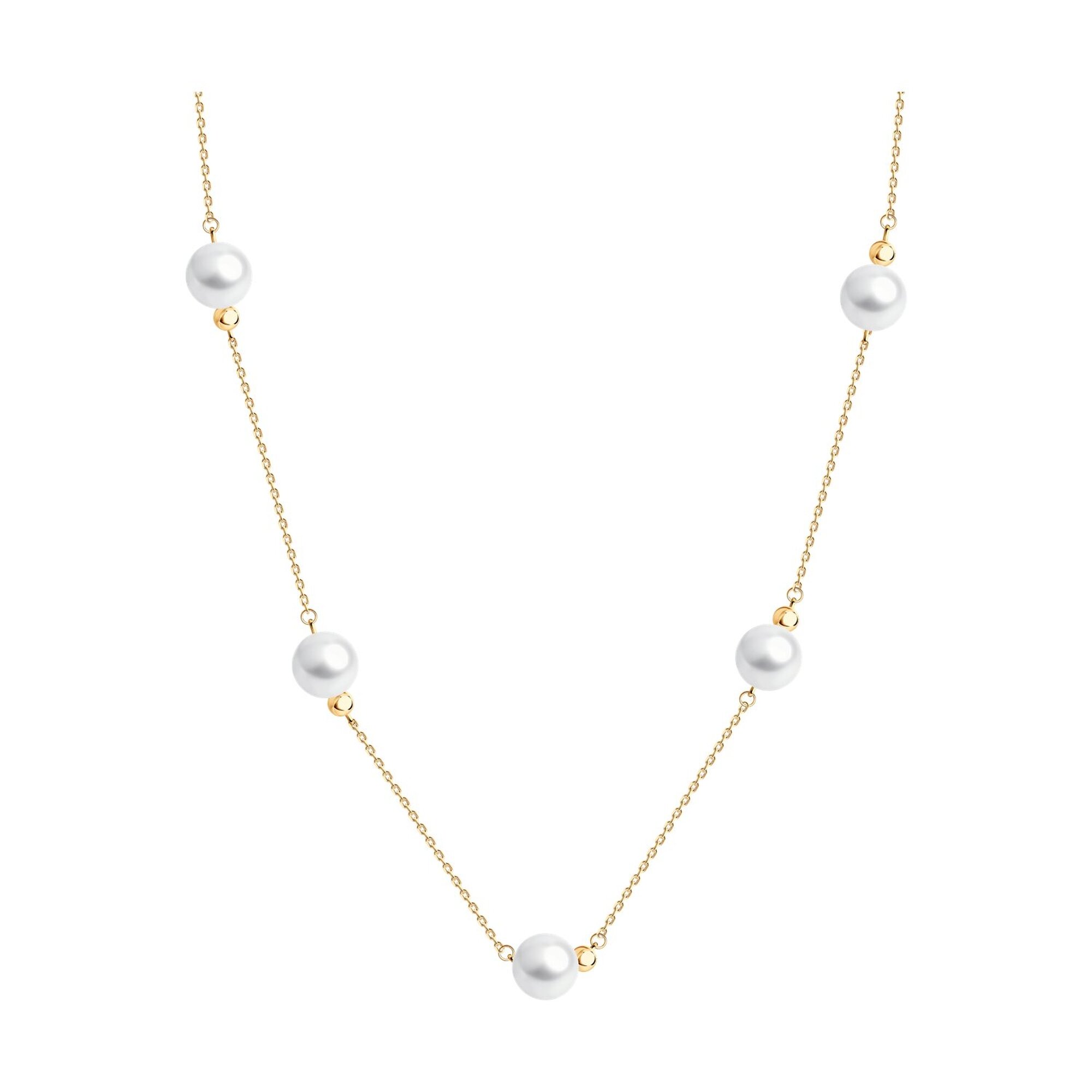 Колье Diamant online, красное золото, 585 проба, жемчуг