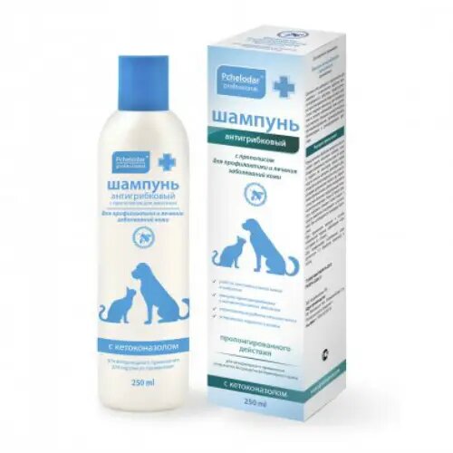 Pchelodar Шампунь антигрибковый для профилактики и лечения заболеваний кожи животных 250 мл 1 шт
