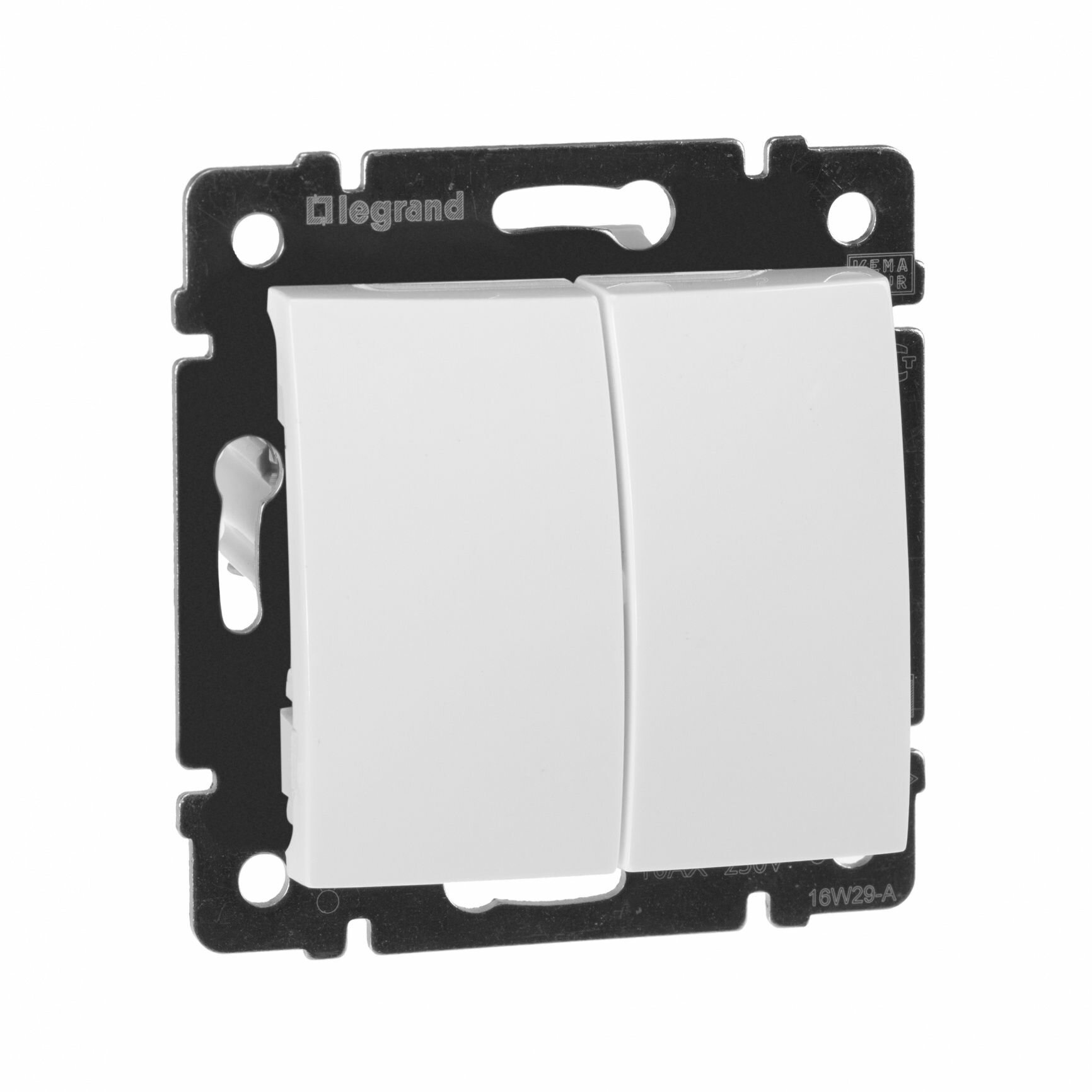 Выключатель двухклавишный , белый 774405