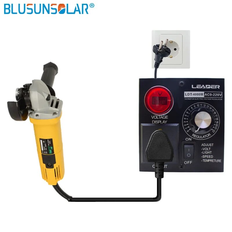 Регулятор напряжения BLUSUNSOLAR SNT-4000 W черный with Voltmeter