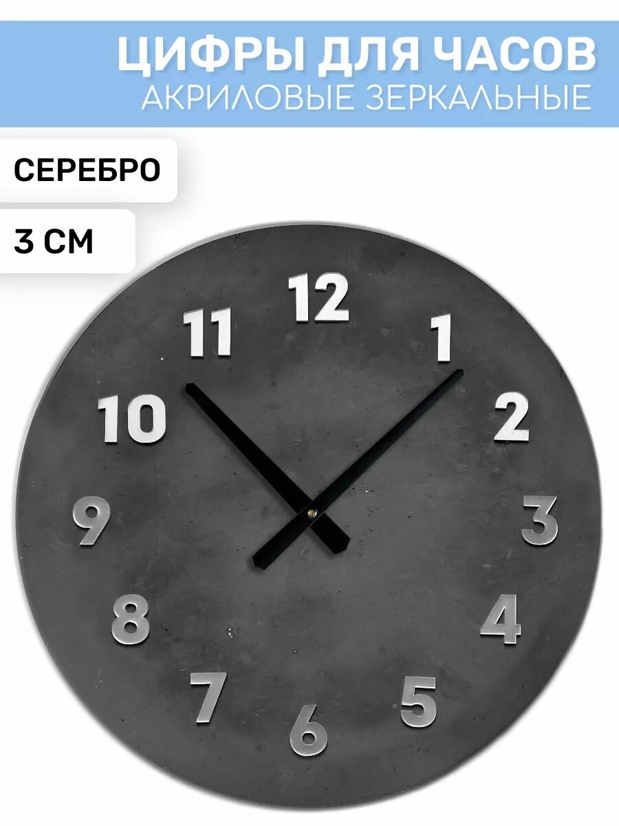 Набор зеркальных цифр EPOXYMASTER, для часов, акрил, серебристый